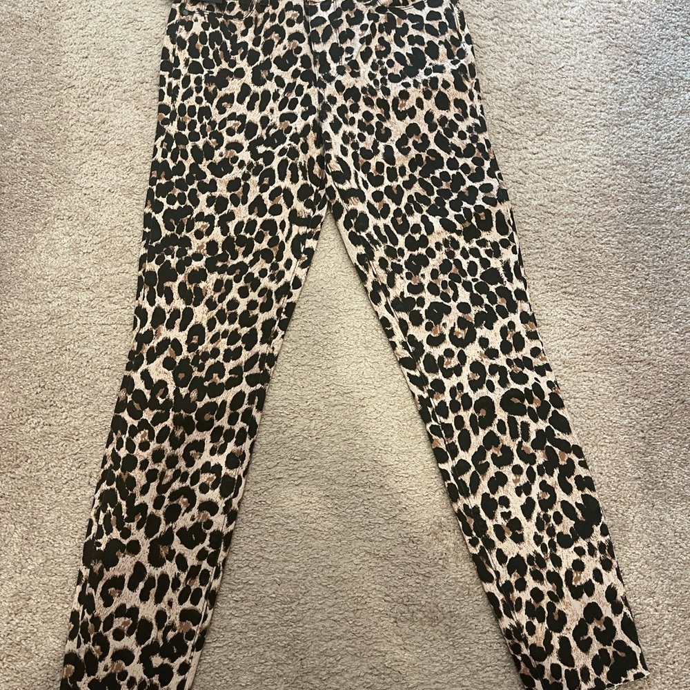 Paige Hoxton Raw Hem Pink Leopard Size 27